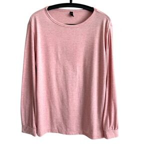 Automet Women's Pink Long Sleeve Tunic Top Size XL Casual Athleisure Minimalist